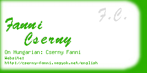 fanni cserny business card